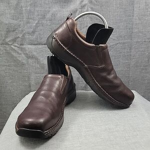 Red Wing 6702 Brown Leather Safety Shoes Loafers Slip-On men's SZ 14D Wide Width